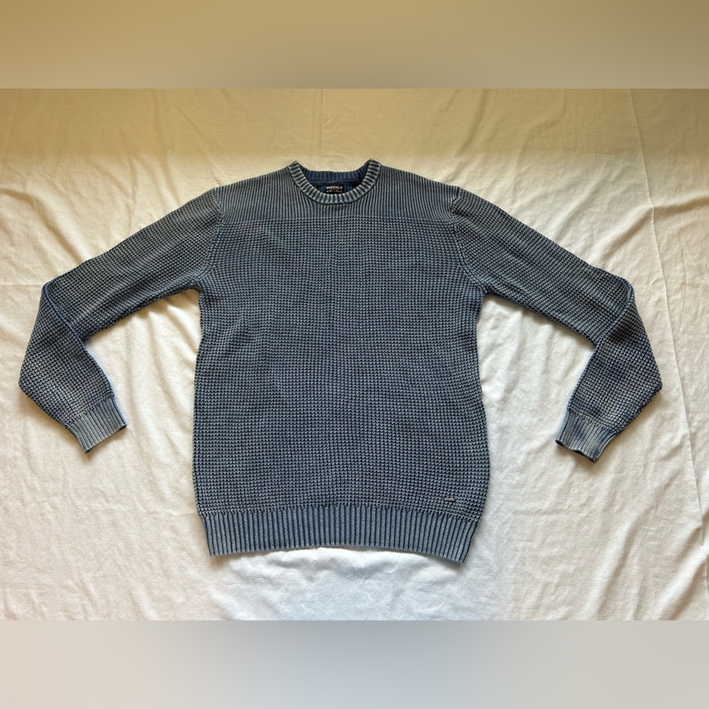 Buffalo David Bitton Textured Gray Crewneck Sweater